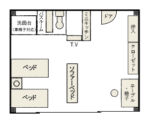 間取り図:ファミリールーム洋室〈北アルプス側1階〉